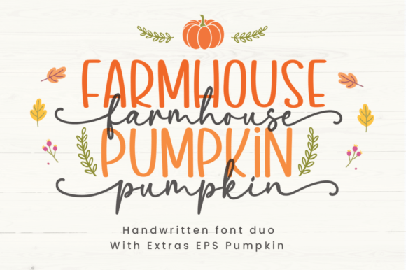 Farmhouse Pumpkin: Cozy Handwritten Font Duo for Autumn Designs